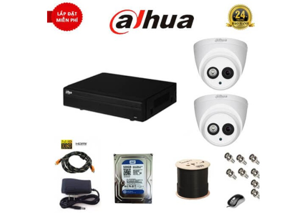Trọn Bộ 2 Camera Dahua 2MP
