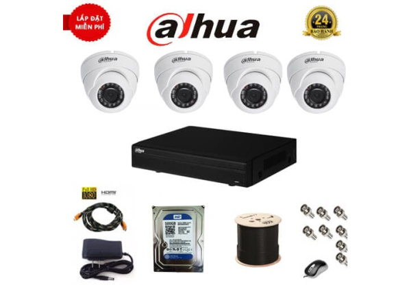 Trọn Bộ 4 Camera Dahua 2MP