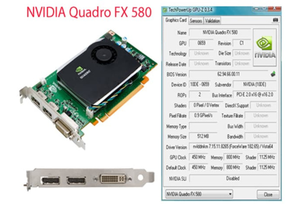  Quadro Nvidia FX 580