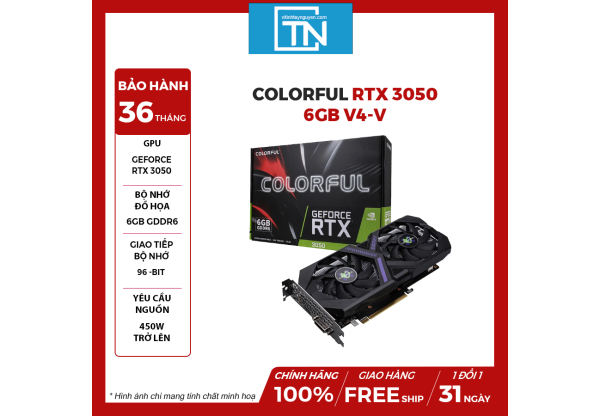 Card màn hình NVIDIA GeForce RTX 3050 Colorful V4-4