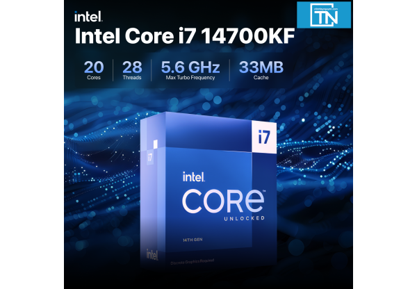CPU Intel Core i7 14700KF | LGA 1700, 20 nhân/28 luồng, Max 5.6 GHz
